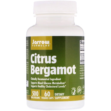 Jarrow Formulas, bergamota cítrica, 500 mg, 60 cápsulas vegetales