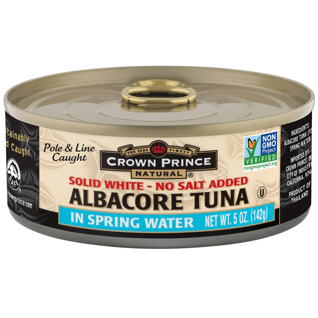 Crown Prince Natural, tonno bianco, bianco solido - senza sale aggiunto, in acqua di sorgente, 5 oz (142 g)