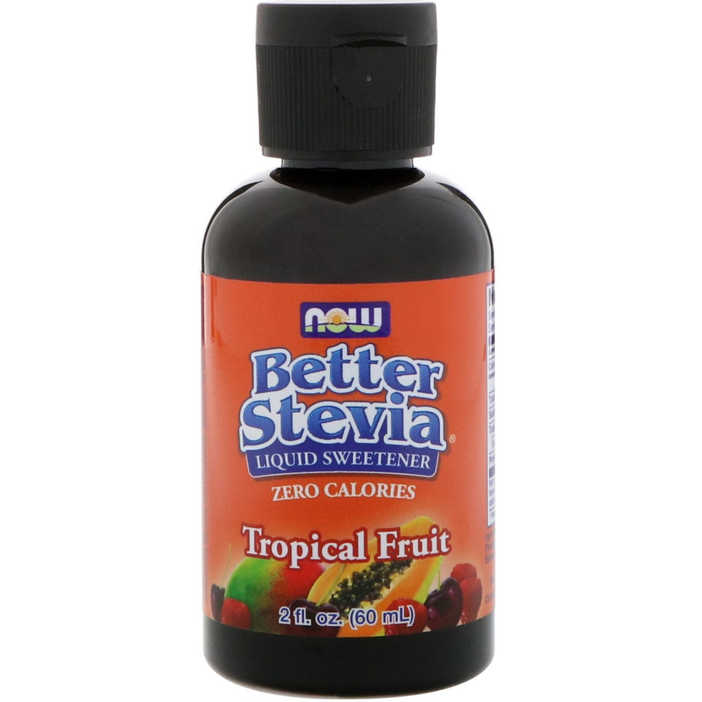 Now Foods, Better Stevia Liquid Sweetener, Tropical Frukt, 2 fl oz (60 ml)