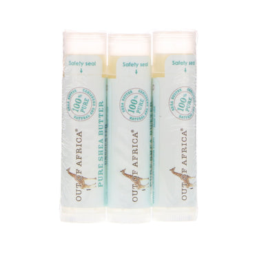 Out of Africa, Pure Shea Butter Lip Balm, Unscented, 3 Pack, 0.15 oz (4 g) Each