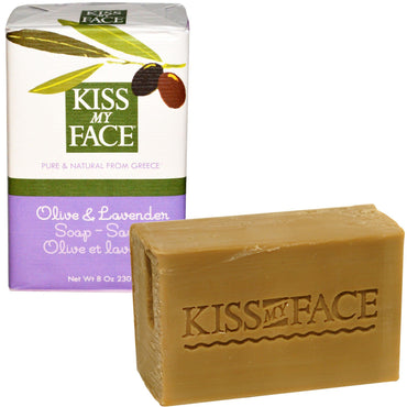 Kiss My Face, barra de jabón de oliva y lavanda, 8 oz (230 g)