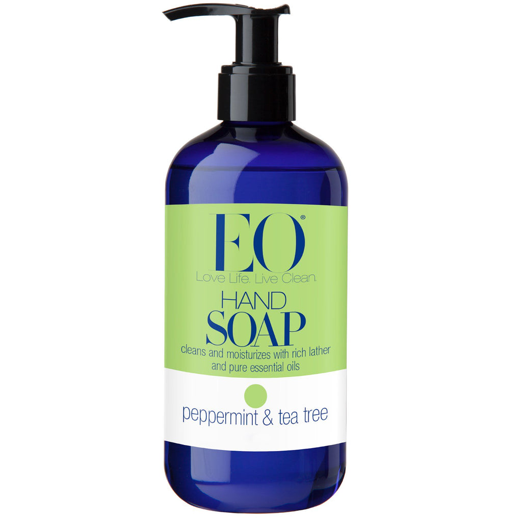 EO Products, 핸드 비누, 페퍼민트 & 티 트리, 12 fl oz (355 ml)