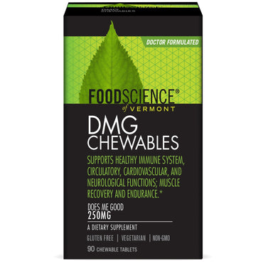 FoodScience, DMG Mastigáveis, 250 mg, 90 Comprimidos Mastigáveis