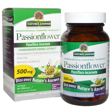 Nature's Answer, Pasiflora, 500 mg, 60 cápsulas vegetarianas
