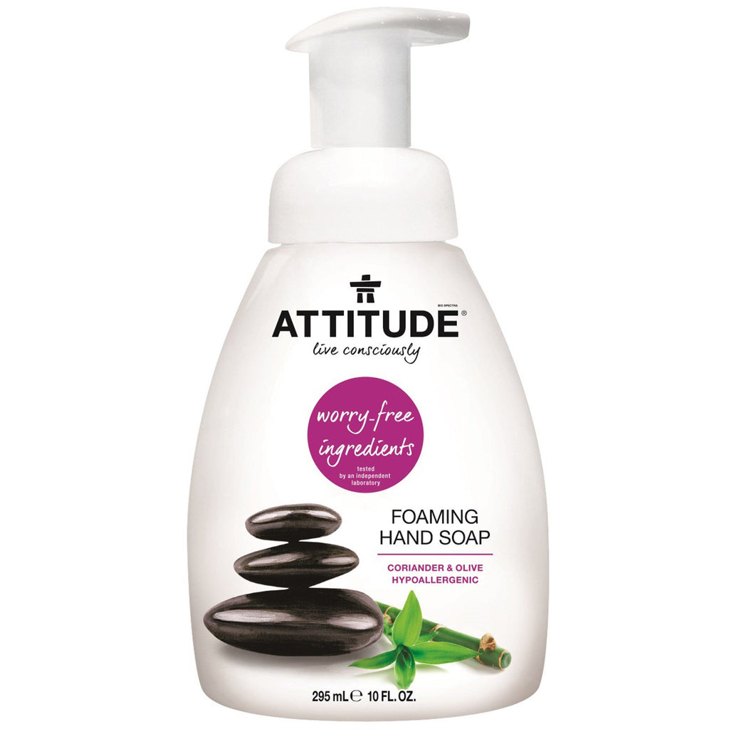 ATTITUDE, Foaming Hand Soap, Coriander & Olive, 10 fl oz (295 ml)