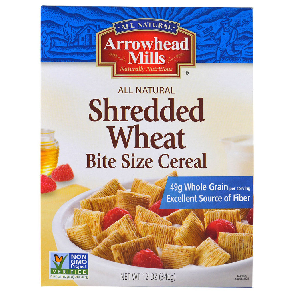 Arrowhead Mills, trigo rallado, cereal tamaño bocado, 12 oz (340 g)
