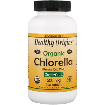 Healthy Origins, Chlorelle, Superaliment, 500 mg, 720 comprimés