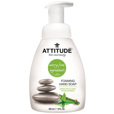 ATTITUDE, Foaming Hand Soap, Green Apple & Basil, 10 fl oz (295 ml)