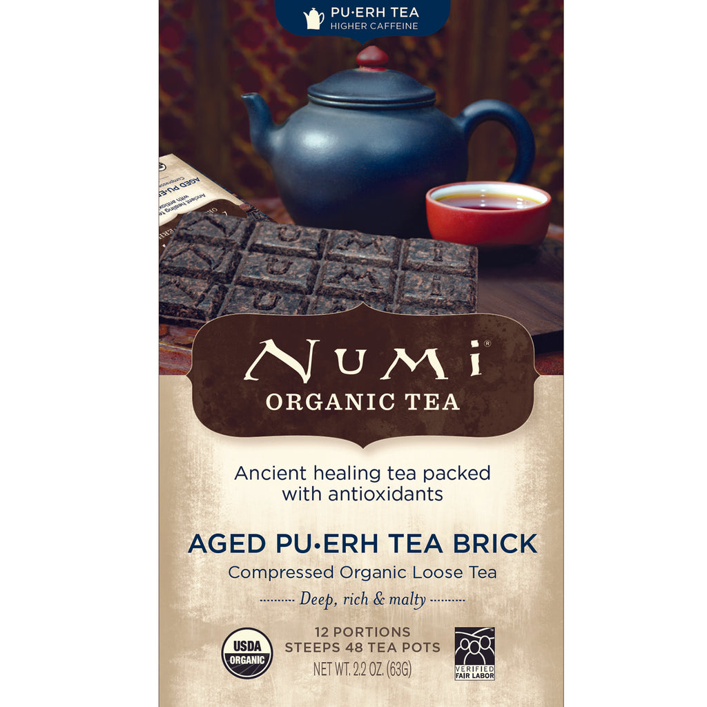 Numi Tea,  Tea, Pu-erh Tea, Aged Pu-erh Tea Brick, 2.2 oz (63 g)