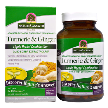 Nature's Answer, curcuma et gingembre, 90 capsules végétariennes