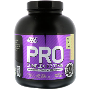 Optimal ernæring, Pro Complex Protein, Cremet Vanilje, 3,3 lbs (1,48 kg)