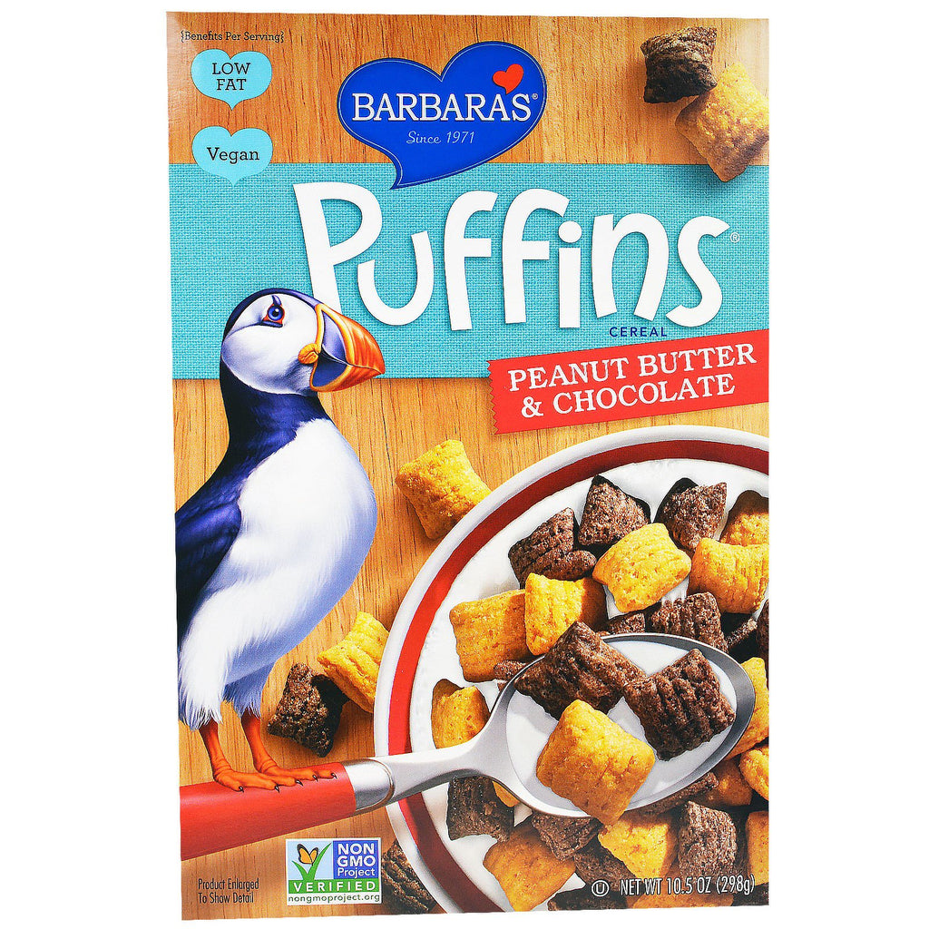 Barbara's Bakery Puffins Cereal Peanut Butter & Chocolate 10.5 oz (298 g)