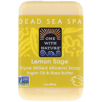 One with Nature, Triple Milled Mineral Soap Bar, Lemon Sage, 7 oz (200 g)