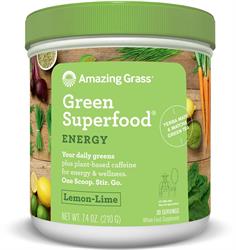 Amazing Grass Green Superfood Energy Lemon Lime 210g (สั่งเป็นชิ้นเดี่ยวหรือ 12 ชิ้นเพื่อการค้าภายนอก)