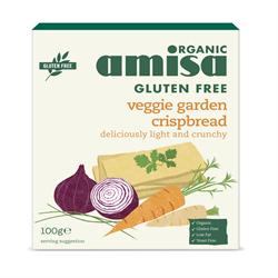 Amisa Gluten Free Veggie Garden Crispbread ออร์แกนิก 100g (สั่งเป็นเดี่ยวหรือ 12 เพื่อการค้าภายนอก)