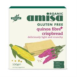 Amisa Glutenfri Quinoa Fiber Plus Knækbrød Økologisk 100g (bestilles i single eller 12 for bytte ydre)