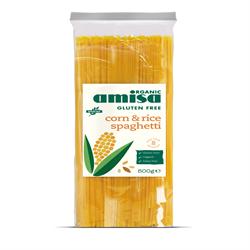 ऑर्गेनिक और ग्लूटेन मुक्त मकई और चावल स्पेगेटी 500 ग्राम (एकल में ऑर्डर करें या बाहरी व्यापार के लिए 12)