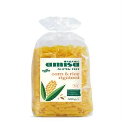 Rigatoni de maíz y arroz orgánico y sin gluten (pedir por separado o 10 para el comercio exterior)