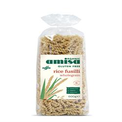 Fusilli de arroz integral orgánico y sin gluten 500 g (pedir por separado o 10 para el comercio exterior)