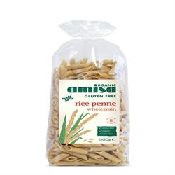 Penne de arroz integral orgánico y sin gluten 500 g (pedir por separado o 10 para el comercio exterior)