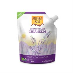Andean Sol Organic Black Chia Seeds 350g (comanda in single sau 10 pentru comert exterior)