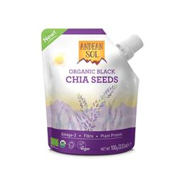 Bio-Mini-Spout-Beutel mit schwarzen Chia-Samen (einzeln bestellen oder 12 für den Einzelhandel)