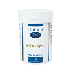 HCL & Pepsin (stomach acid & pepsin) 90 capsules (order in singles or 6 for retail outer)
