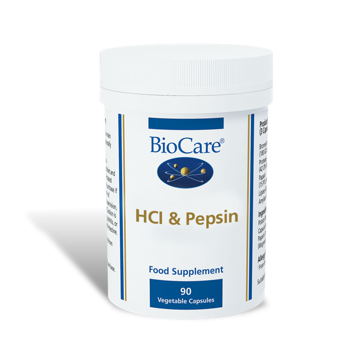 BioCare HCL et pepsine, 90 gélules