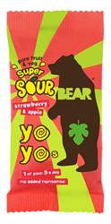 BEAR Super Sour Strawberry & Apple Yoyo 20g (bestill 18 for detaljhandel ytre)