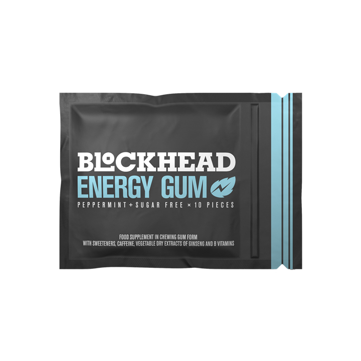 Blockhead Energy Gum, 12x10 Pieces / Peppermint