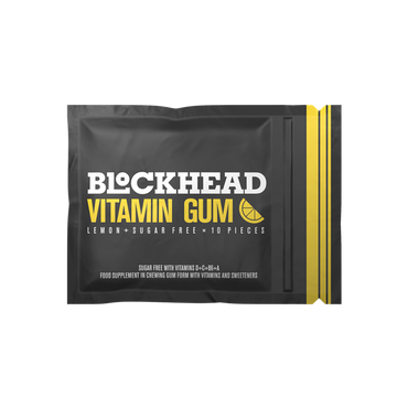 Blockhead Vitamin Gum, 12x10 Pieces / Lemon