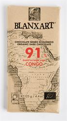 PREMIUM ORGANIC 91% CONGO DARK Chocolate, Single origin 125g bar (order in singles or 18 for retail outer)