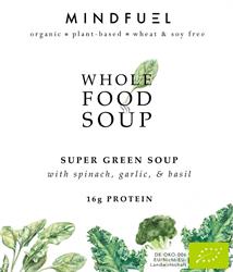 Supergrønn suppe med spinat, hvitløk og basilikum (16 g protein) (bestill 10 for ytre detaljhandel)