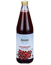 Bebida de frutas orgânica de cranberry 750ml