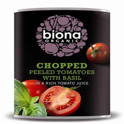 Tomates picados orgánicos con albahaca fresca 400 g (pedir por separado o 12 para el comercio exterior)