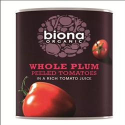 Tomates pelados enteros orgánicos 400 g (pedir por separado o 12 para el comercio exterior)