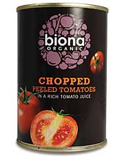 Økologiske hakkede tomater 400 g (bestilles i single eller 12 for bytte ydre)