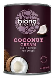 Biona Organic Coconut Cream 400ml (bestil i singler eller 12 for bytte ydre)