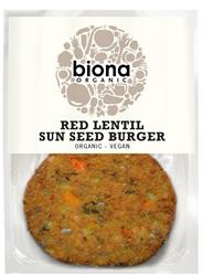 Hamburger di lenticchie rosse biologiche e semi solari 160g (ordinare in singoli o 8 per commercio esterno)