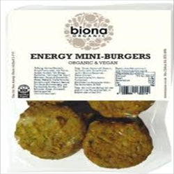 Energy Mini Burgers Organic 250g (bestill i single eller 4 for bytte ytre)
