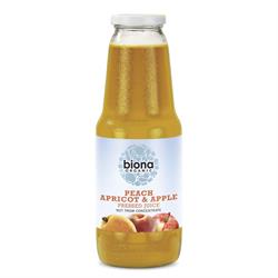 Biona økologisk fersken, aprikos og eplejuice 1lt