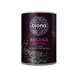 Biona オーガニック ブラック ベルーガ レンズ豆 - BPA 不使用、缶 400g