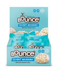 Bounce-fyldte kokosnød- og macadamiaprotein-bouncebolde Æske med 12 stk