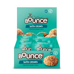 Caixa de bolas energéticas de proteína de caramelo salgado e recheadas Bounce com 12