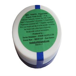 Organic Tooth Powder Peppermint 35 g (order in singles or 9 for trade outer)