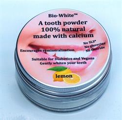 אבקת שיניים אורגנית לימון בצנצנת זכוכית (ללא פלסטיק) 35 גרם (להזמין ביחידים או 12 למסחר חיצוני)