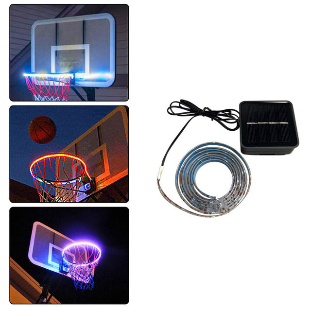 1 stks led basketbalring licht basketbal velg veranderende inductie lamp schieten hoepels zonne-licht spelen 's nachts led-strip lamp