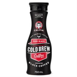 20% korting op ongezoete pure zwarte cold brew koffie 750ml