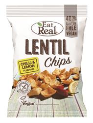 Eat Real Lentil Chips Lemon Chilli 40g (order in singles or 12 for trade outer)