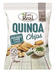 Eat Real Quinua Sour Cream &amp; Chive Chips 80 g (pedir por separado o 10 para el comercio exterior)